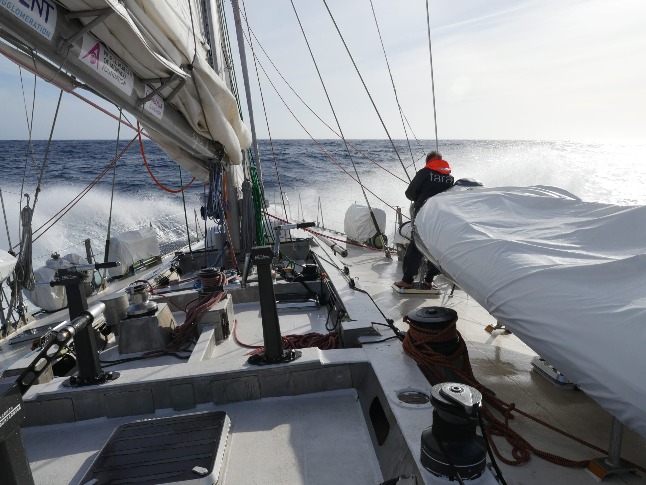 Vue de la goélette tara en navigation