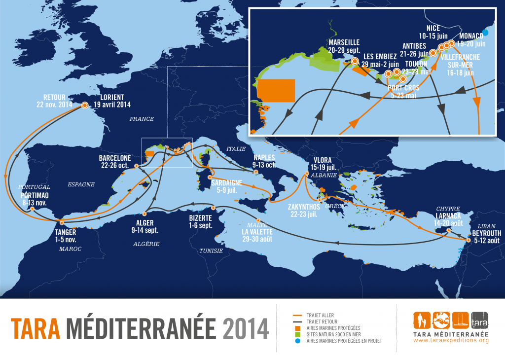 Carte de l'expédition Tara Méditerranée