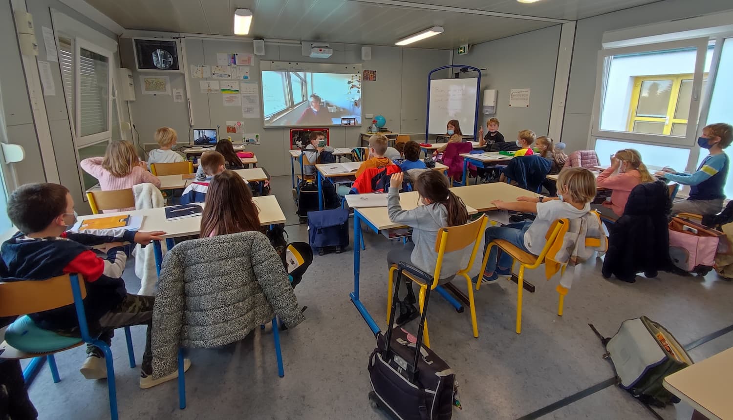 Visioconférence sur l’Antarctique pour une classe de CE1-CE2 à Plouharnel