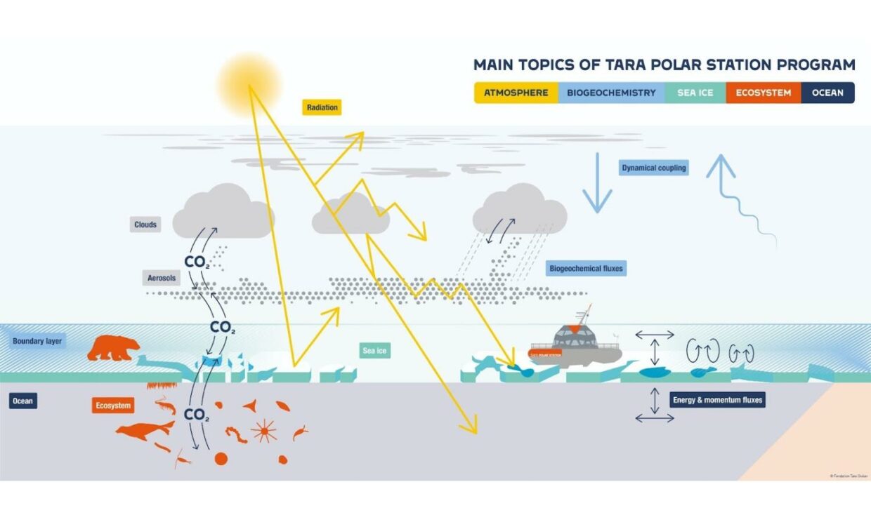 Principaux sujets de recherche des expéditions de Tara Polar Station