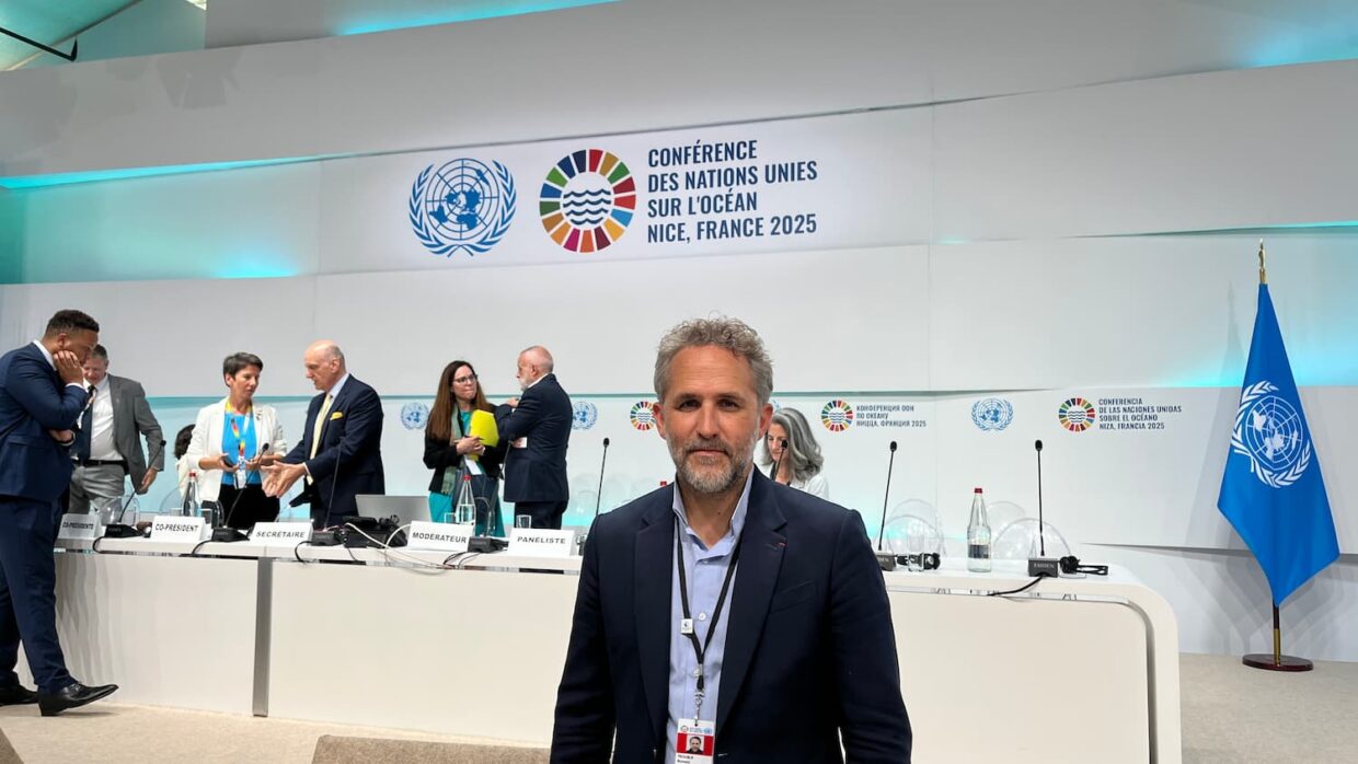 Romain Troublé, Directeur Général de la Fondation plaide pour un traité plastique ambitieux lors de l’Ocean Panel dédié au sujet à l’UNOC. © Fondation Tara Océan
