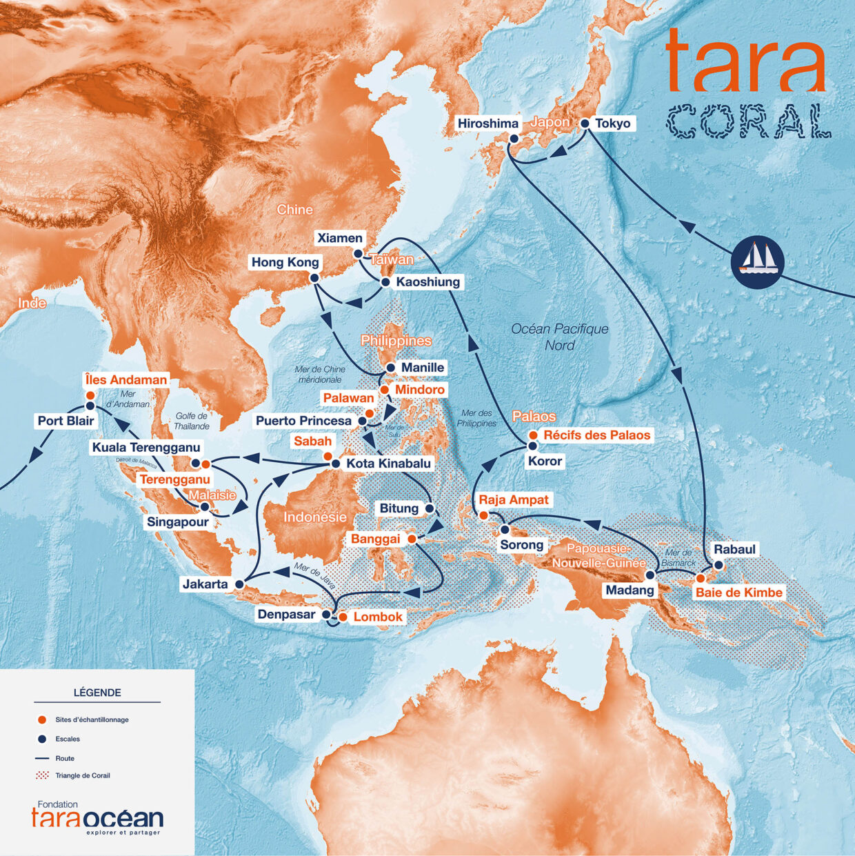 Carte expédition Tara Coral